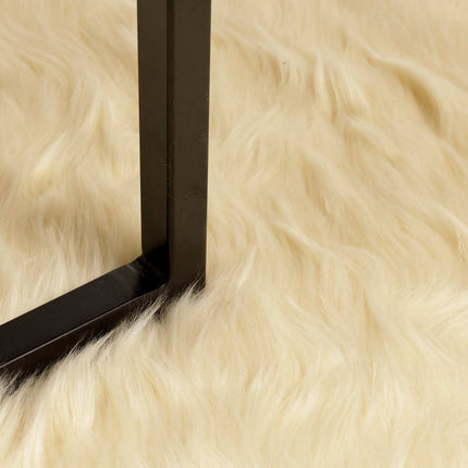 Fuskfäll matta TAFALLA Gräddvit 160 x 160 cm Polyester