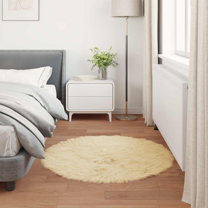 Fuskfäll matta TAFALLA Gräddvit Ø 80 cm Polyester
