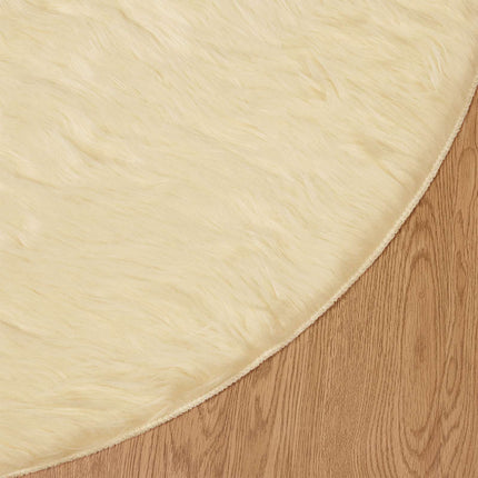 Fuskfäll matta TAFALLA Gräddvit Ø 160 cm Polyester