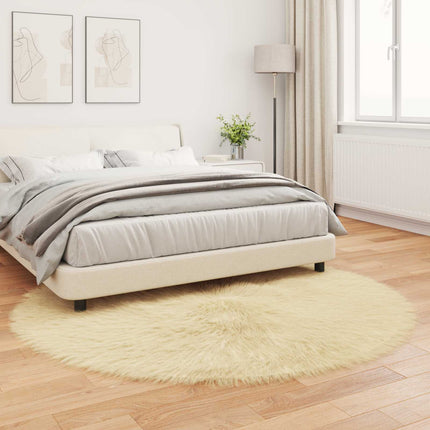 Fuskfäll matta TAFALLA Gräddvit Ø 200 cm Polyester