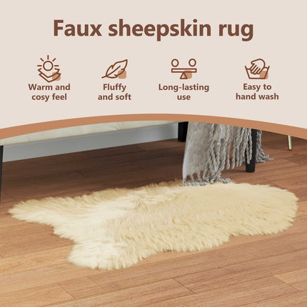 Fuskfäll matta TAFALLA Gräddvit 50 x 80 cm Polyester