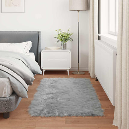 Fuskfäll matta TAFALLA Grå 60 x 110 cm Polyester