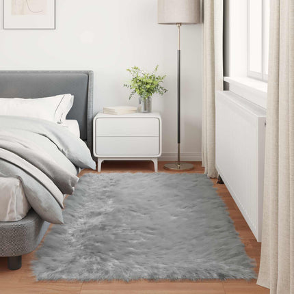 Fuskfäll matta TAFALLA Grå 80 x 200 cm Polyester
