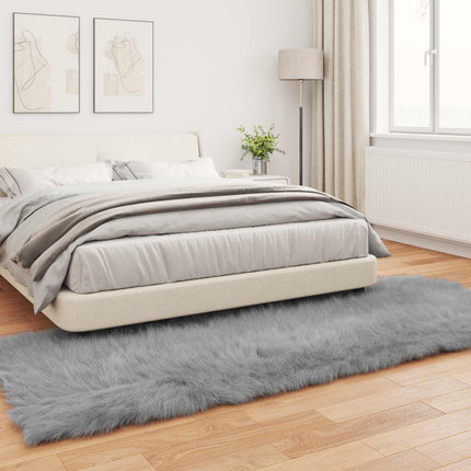Fuskfäll matta TAFALLA Grå 80 x 250 cm Polyester