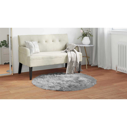Fuskfäll matta TAFALLA Grå Ø 80 cm Polyester