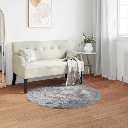 Fuskfäll matta TAFALLA Grå Ø 80 cm Polyester