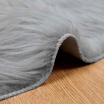 Fuskfäll matta TAFALLA Grå Ø 100 cm Polyester