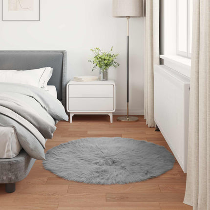 Fuskfäll matta TAFALLA Grå Ø 120 cm Polyester