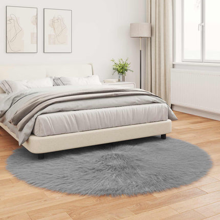 Fuskfäll matta TAFALLA Grå Ø 160 cm Polyester