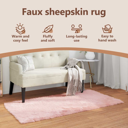 Fuskfäll matta TAFALLA Rosa 80 x 150 cm Polyester