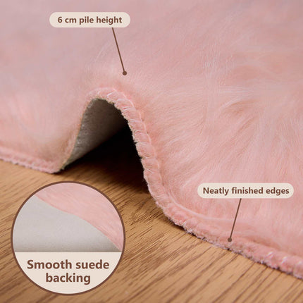Fuskfäll matta TAFALLA Rosa 100 x 200 cm Polyester