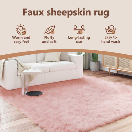 Fuskfäll matta TAFALLA Rosa 240 x 240 cm Polyester