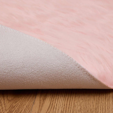 Fuskfäll matta TAFALLA Rosa Ø 80 cm Polyester