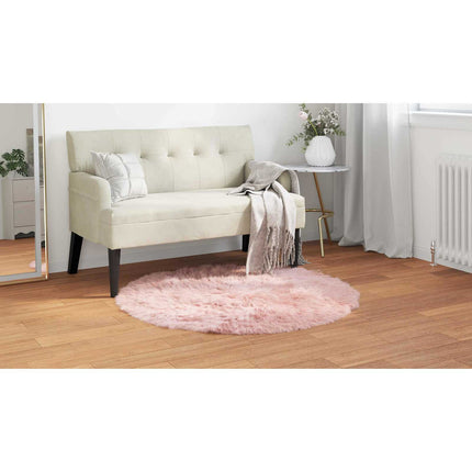 Fuskfäll matta TAFALLA Rosa Ø 80 cm Polyester