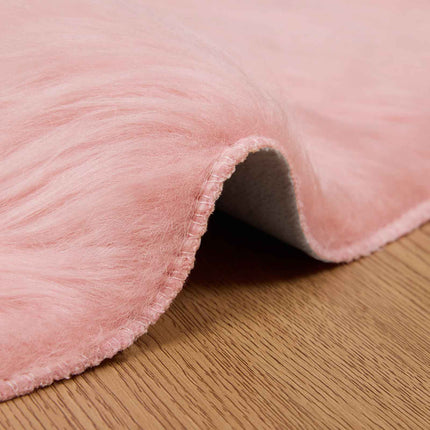 Fuskfäll matta TAFALLA Rosa Ø 100 cm Polyester