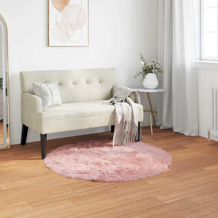 Fuskfäll matta TAFALLA Rosa Ø 100 cm Polyester