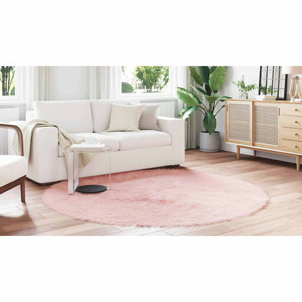 Fuskfäll matta TAFALLA Rosa Ø 200 cm Polyester