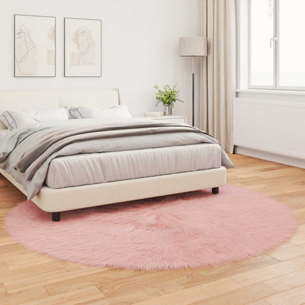Fuskfäll matta TAFALLA Rosa Ø 200 cm Polyester