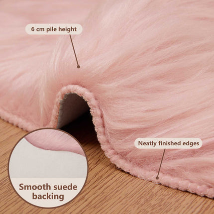Fuskfäll matta TAFALLA Rosa 60 x 90 cm Polyester