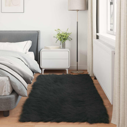 Fuskfäll matta TAFALLA Svart 100 x 200 cm Polyester
