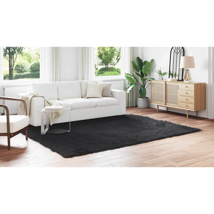 Fuskfäll matta TAFALLA Svart 240 x 340 cm Polyester