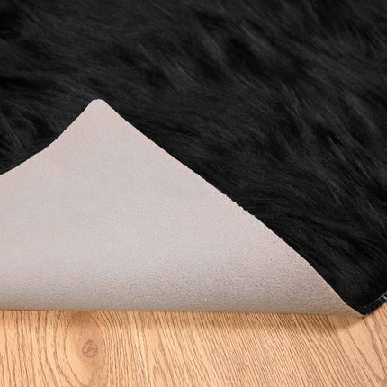 Fuskfäll matta TAFALLA Svart 120 x 120 cm Polyester