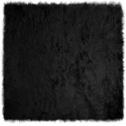 Fuskfäll matta TAFALLA Svart 160 x 160 cm Polyester