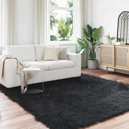 Fuskfäll matta TAFALLA Svart 240 x 240 cm Polyester