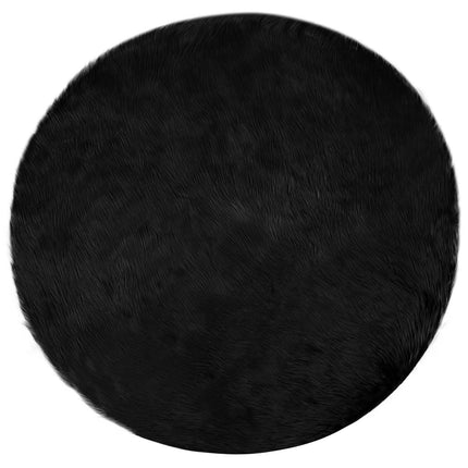 Fuskfäll matta TAFALLA Svart Ø 100 cm Polyester