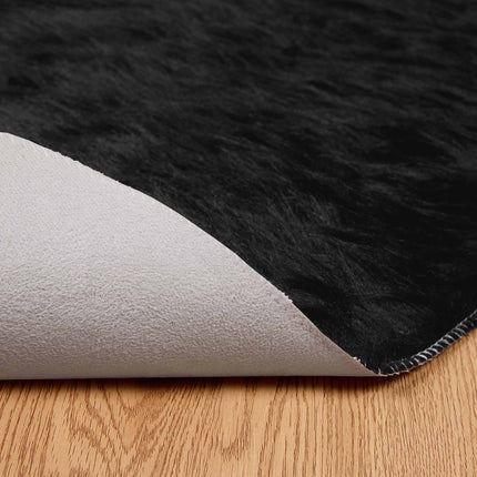 Fuskfäll matta TAFALLA Svart Ø 120 cm Polyester