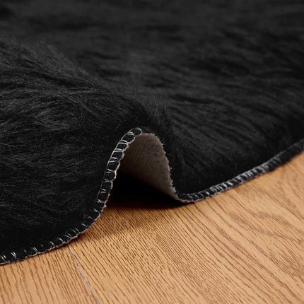 Fuskfäll matta TAFALLA Svart Ø 160 cm Polyester