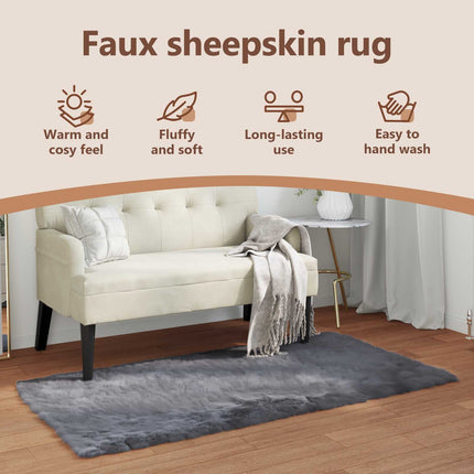Fuskfäll matta TAFALLA Antracit 60 x 110 cm Polyester