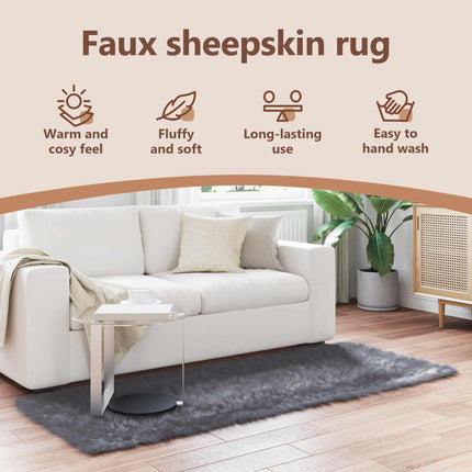 Fuskfäll matta TAFALLA Antracit 100 x 200 cm Polyester