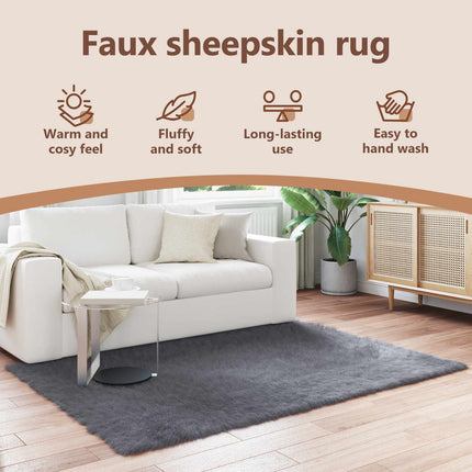 Fuskfäll matta TAFALLA Antracit 120 x 170 cm Polyester