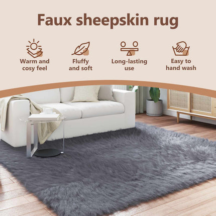 Fuskfäll matta TAFALLA Antracit 240 x 240 cm Polyester