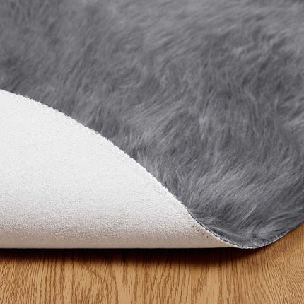 Fuskfäll matta TAFALLA Antracit Ø 100 cm Polyester
