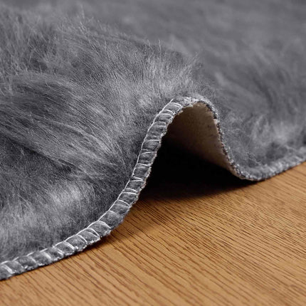 Fuskfäll matta TAFALLA Antracit Ø 100 cm Polyester