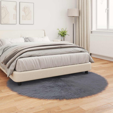 Fuskfäll matta TAFALLA Antracit Ø 160 cm Polyester