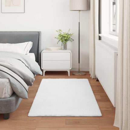 Halkfri matta i konstgjord kaninfäll OLITE Vit 80 x 150 cm