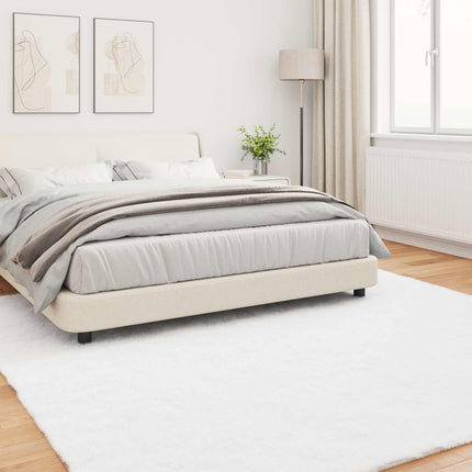 Halkfri matta i konstgjord kaninfäll OLITE Vit 200 x 200 cm