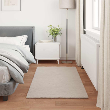 Halkfri matta i konstgjord kaninfäll OLITE Beige 60 x 110 cm