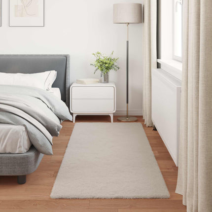 Halkfri matta i konstgjord kaninfäll OLITE Beige 80 x 200 cm