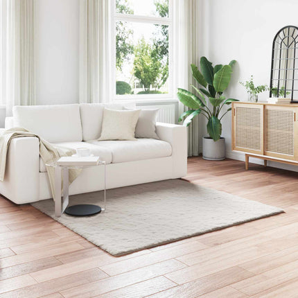 Halkfri matta i konstgjord kaninfäll OLITE Beige 120 x 120 cm