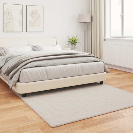 Halkfri matta i konstgjord kaninfäll OLITE Beige 120 x 120 cm