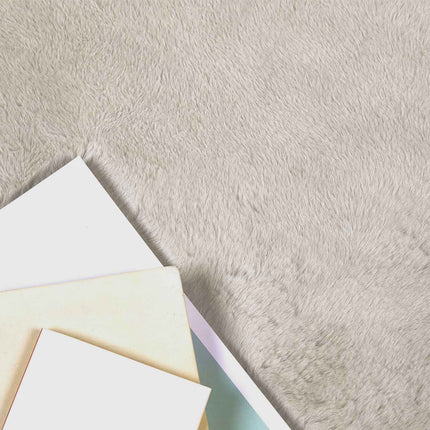 Halkfri matta i konstgjord kaninfäll OLITE Beige 120 x 120 cm