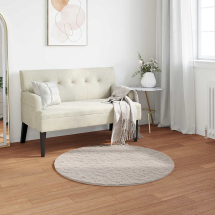 Halkfri matta i konstgjord kaninfäll OLITE Beige Ø 100 cm