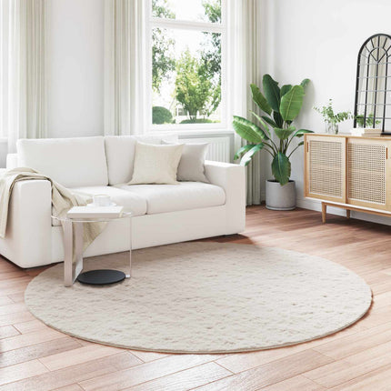 Halkfri matta i konstgjord kaninfäll OLITE Beige Ø 160 cm