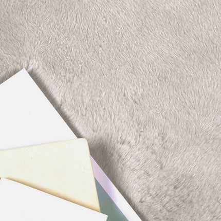 Halkfri matta i konstgjord kaninfäll OLITE Beige Ø 160 cm