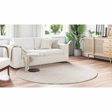 Halkfri matta i konstgjord kaninfäll OLITE Beige Ø 200 cm