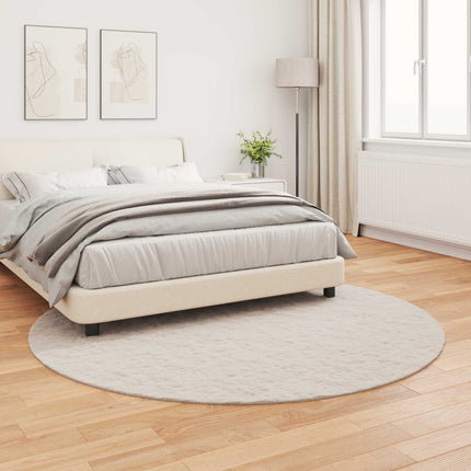 Halkfri matta i konstgjord kaninfäll OLITE Beige Ø 200 cm